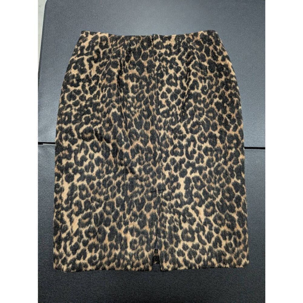 Talbots Fuzzy Wool Blend Leopard Print Pencil Ski… - image 6